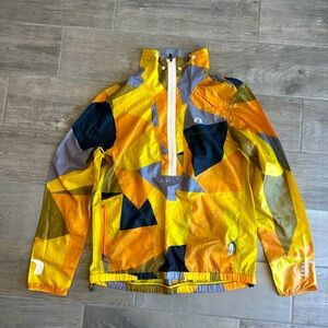 New NEWLINE Mens Running Gym Activewear Gym Workout Top Jacket sz L Orange Print